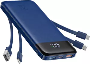 Power Bank 20000Mah, 20W Fast Charging Portable Charger with Built-In Cables, US - Picture 1 of 12