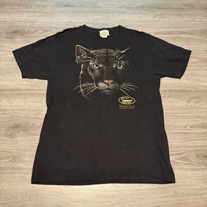 Vintage 90s Black Panther Big Cat Leopard Animal Nature T-Shirt Adult Size M - Picture 1 of 5