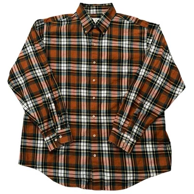 Viyella Shirt Mens Size XL Long Sleeve Button Wool Blend Pocket Plaid Orange - Image 1 of 4