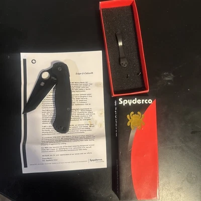 Cuchillo Spyderco Negro Tanto Hoja Para Foto 1 de 4