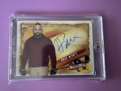 2020 Topps WWE Bray Wyatt Road To Wrestlemania Auto /99 On Card! - Image 1 of 2