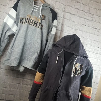 Lote de 2 Moletom com Capuz Vegas Golden Knights Champion + Jaqueta Fanatics Zíper Feminina Grande - Imagem 1 de 4