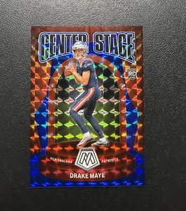 2024 Panini Mosaic Drake Maye Center Stage Blue Rookie 90/99 #11 - Imagen 1 de 6