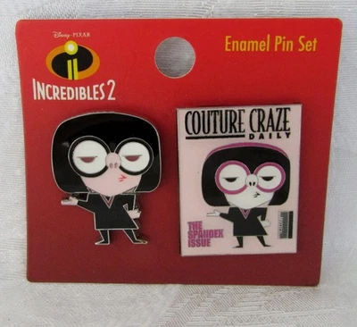 Juego de 2 prendedores Loungefly Disney Edna Mode Increíbles RARO Foto 1 de 4