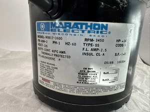 MARATHON MOB173600 Electric Motor NOS tested 3450 Rpm 1/4 Hp Ph 1 - Picture 1 of 10