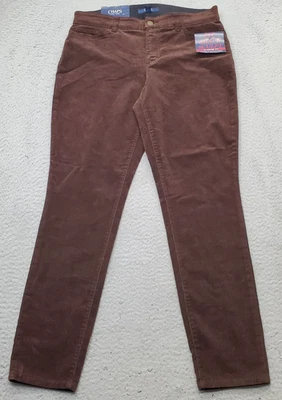 Chaps Corduroy Pants Womens 10 Brown Shape Sculpt Slimming Fit Comfort Skinny - Image 1 of 4