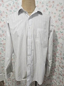 DONALD J TRUMP, MEN'S PURPLE/NAVY COTTON BL LONG SLEEVED DRESS SHIRT W/PKT SZ 17 - Picture 1 of 9