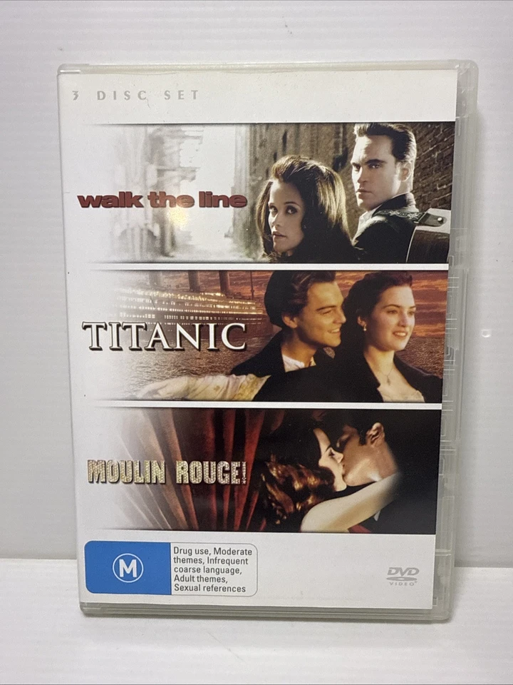 Walk the Line / Titanic / Moulin Rouge (DVD, 2005) Region 4 Like New (S1) - image 1 of 1
