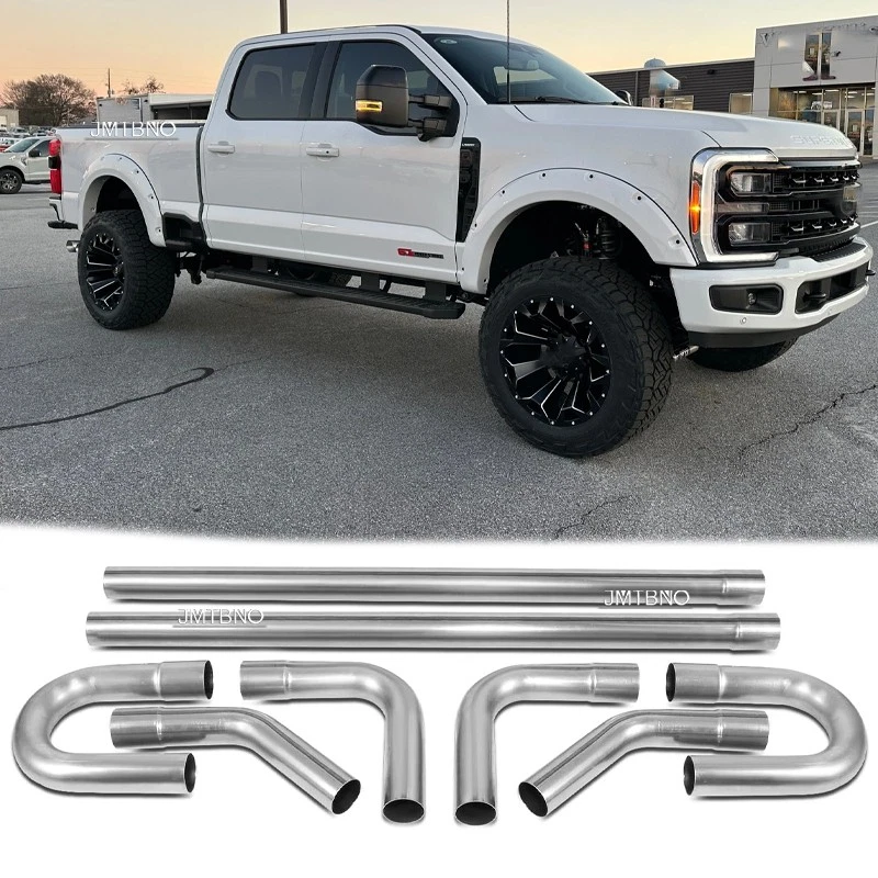 8 x tubo de escape de mandril personalizado faça você mesmo curva reta aço inoxidável para Ford F250  - Imagem 1 de 4