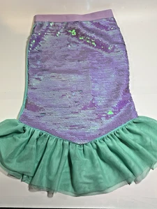 Disney Ariel Little Mermaid Skirt Purple Sequins & Green Ruffle Kids Sz 7/8 EUC - Picture 1 of 7