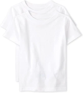 The Children's Place Boys' Short Sleeve Undershirt X-Small, White 2-pack - Picture 1 of 2
