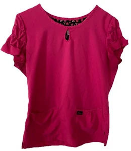 Betsey Johnson Scrub Top Größe Medium M Fuchsia / Pink - Bild 1 von 8