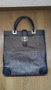 ANYAHINDMARCH Tote bag, leather, black, inner pocket, gold hardware, ribbon - Picture 1 of 24