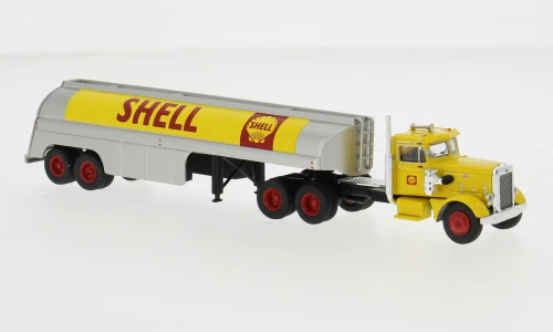 BREKINA 1955 PETERBILT 281 TRACTOR TRAILER SHELL HO 1/87 PLASTIC