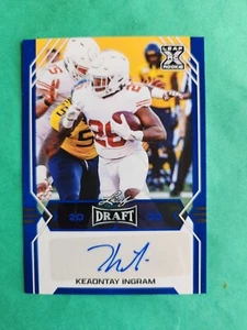 2022 Leaf Draft Blue - Autographs #BA-KI1 Keaontay Ingram (AU, RC) - Picture 1 of 2