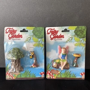 Fairy Garden Figurines 2 Pack 4 pieces NEW - Picture 1 of 6