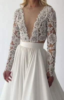 Sheer Pearl Bridal Top. Handmade Beaded Bolero. Bridal Blouse . Wedding Separate - Image 1 of 4