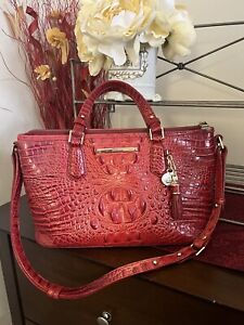 Brahmin Mini Asher Red Leather Handbag