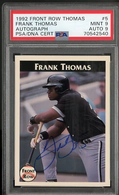 1992 Front Row Autograph HOF Frank Thomas # 5 PSA 9 MINT Auto 9 CENTERED + Sharp - Image 1 of 2
