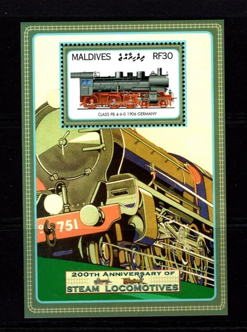 Maldives Islands  #2809 (2004 Steam Train sheet) VFMNH CV $4.65 Cover