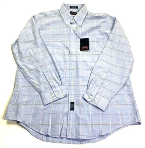 Allen Solly Mens Oxford Shirt Blue Plaid Button Cuffs Business 16 1/2 32-33 New - Picture 1 of 10