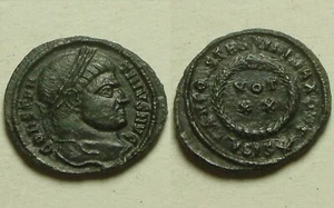 Constantine I Rare genuine ancient Roman coin Laurel wreath Crescent Siscia 321A - Picture 1 of 5