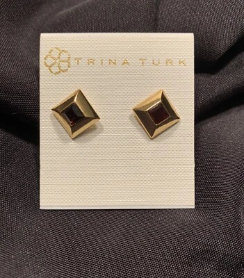 Квадратные золотые серьги Trina Turk - Изображение 1 из 4