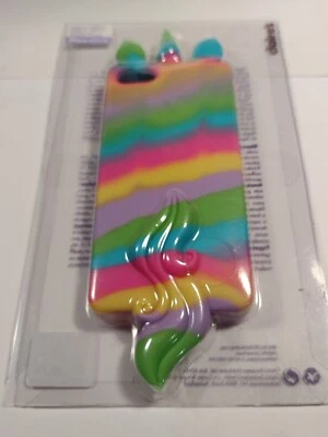 Claire's Cute Rainbow Unicorn Rubber Apple iPhone 5/5S/SE Phone Case Skin Cover - Image 1 of 4