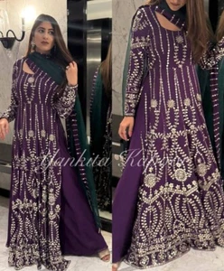 GEORGETTE TOP SAHARARA DUPATTA DRESS NEW WEDDING PAKISTANI PARTY WEAR DESIGNER - Picture 1 of 7