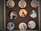 MARILYN MONROE LOT OF 9 LARGE PIN BUTTONS 1 3/4" NEGLIGEE/ SWIMSUIT, VTG/ IN BED