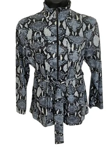Chicos Size 3 (XXL) Sassy Snake Jacket Long Sleeve Stretch Belt NWT E435 Full Zi - Picture 1 of 11