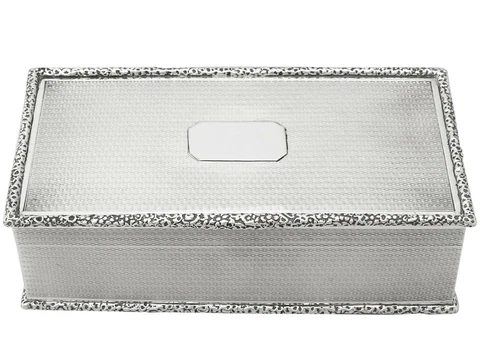Antique George V Sterling Silver Cigarette Box Cover