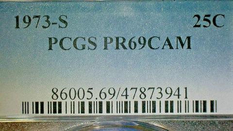UNITED STATES 1973-S PCGS PR69CAM WASHINGTON CLAD QUARTER KM#164a Cover