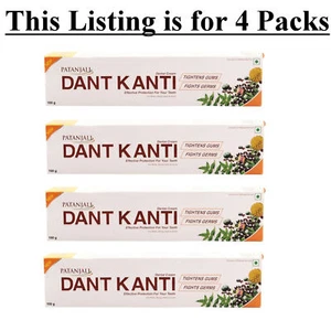 Patanjali Dant Kanti Dental Cream Regular Toothpaste 100g (3.5 Oz) x4p - Picture 1 of 1