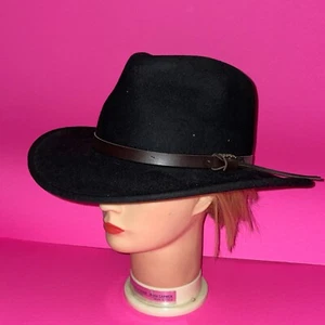 Vintage Scala Black Felt Hat Outback Dorfman Pacific Four Seasons OSFM ❤️blt7m74 - Picture 1 of 10