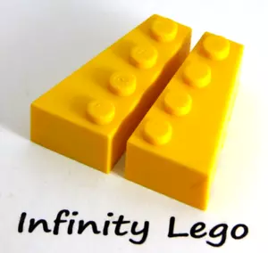 2 Pair LEGO Yellow Wedge Brick 2 x 4 Wing Left & Right (41767 41768) (2 Pair) - Picture 1 of 1