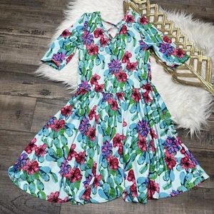 Dot Dot Smile Floral Criss Cross Back Dress - Picture 1 of 10