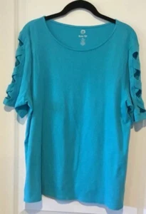 Ruby Road Turquoise Knit Top In Size XL - Picture 1 of 3