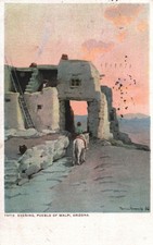 VINTAGE POSTCARD PUEBLO VILLAGE OF WALDI ARIZONA MAILED IN 1914 FRED HARVEY CARD
