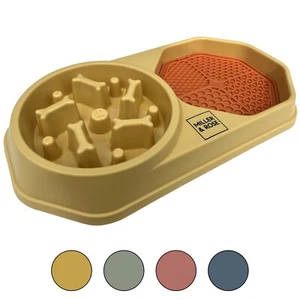 Miller & Rose 4-in-1 Slow Feeder Dog Bowl with Lick Mat - slow down fast eaters - Picture 1 of 5