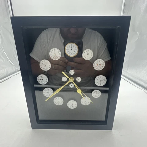 VTG CUSTOM ELGIN, ADDISON & MORE POCKET WATCH PARTS WALL CLOCK - TESTED 11"x9" Cover