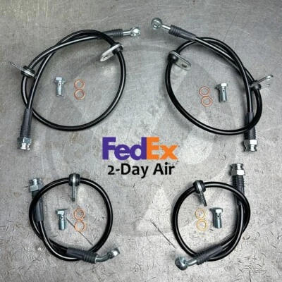 Black Stainless Front & Rear Brake Line Replacement Kit For 94-01 Acura Integra - Image 1 of 4