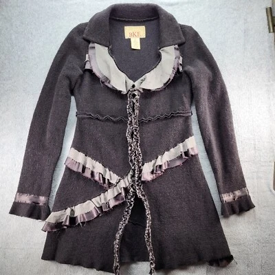 Cárdigan BKE Negro Mediano Gancho y Ojo Mezcla de Lana Suéter Boho Artístico Western Hippie Foto 1 de 4