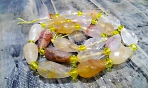 Natural Golden Healer Quartz, Faceted Teardrop, 12-16x7.5-8.5mm, Approx 20 pce - Picture 1 of 4