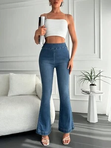 Solid Flare Leg Jeans - Picture 1 of 4