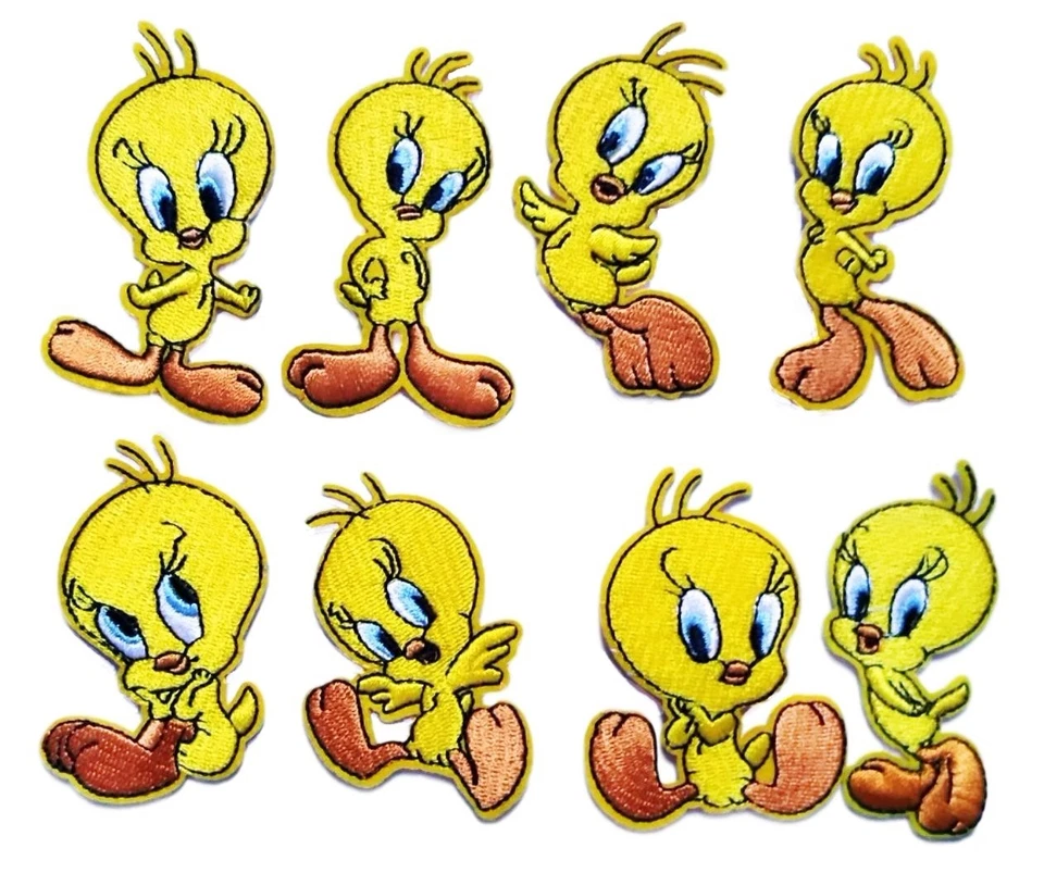 Looney Tunes Tweety Bird Set of 8 Different Poses Embroidered Patches - Image 1 of 1