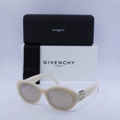 Novo Givenchy GV40091F 25G Marfim Brilhante/Marrom com Espelho Prata 53-20-135 Cantado... - Imagem 1 de 4