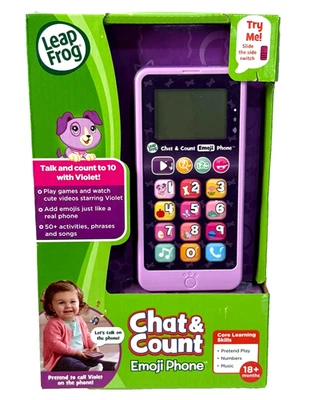 LeapFrog Chat & Count Emoji Phone Violet – Toddler Educational Toy, New - Image 1 of 3