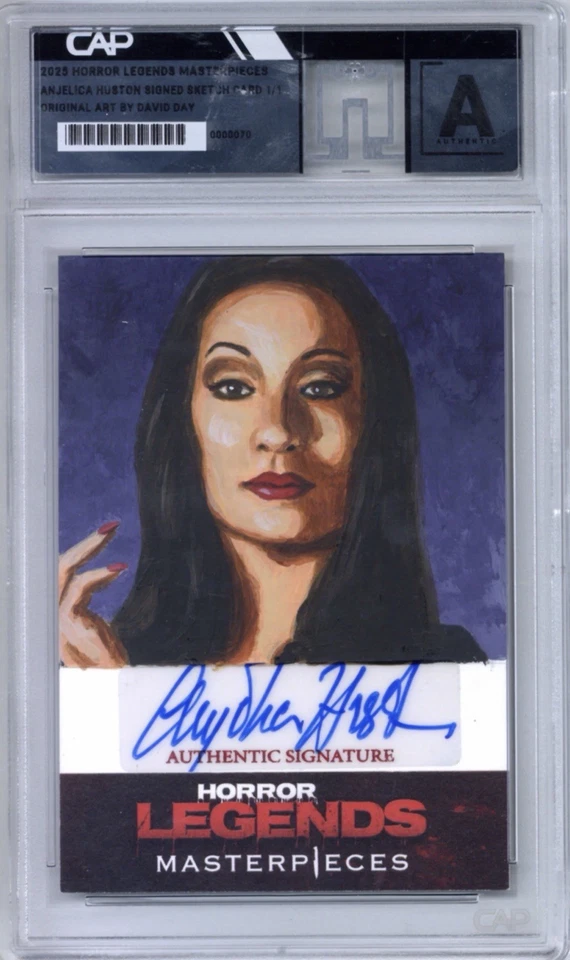 2025 Horror Legends Masterpieces Anjelica Huston Auto David Day Sketch Card 1/1 - Image 1 of 3