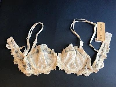 Sutiã Vintage Lise Charnel Francês Lingiere Rose de Vent Nacre 32B - Imagem 1 de 4